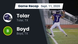 Recap: Tolar  vs. Boyd  2020