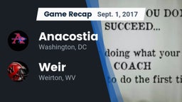 Recap: Anacostia  vs. Weir  2017