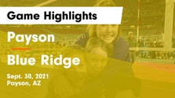 Payson  vs Blue Ridge  Game Highlights - Sept. 30, 2021