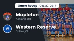 Recap: Mapleton  vs. Western Reserve  2017