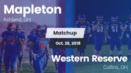 Matchup: Mapleton vs. Western Reserve  2018