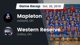 Recap: Mapleton  vs. Western Reserve  2018