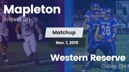 Matchup: Mapleton vs. Western Reserve  2019