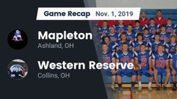 Recap: Mapleton  vs. Western Reserve  2019