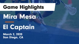 Mira Mesa  vs El Captain Game Highlights - March 2, 2020