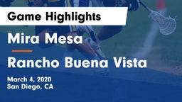 Mira Mesa  vs Rancho Buena Vista Game Highlights - March 4, 2020