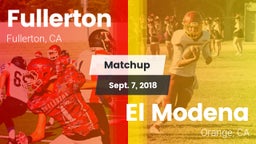 Matchup: Fullerton vs. El Modena  2018