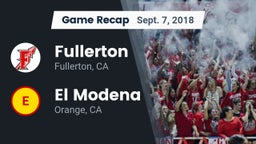 Recap: Fullerton  vs. El Modena  2018