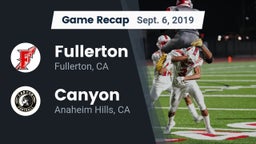 Recap: Fullerton  vs. Canyon  2019