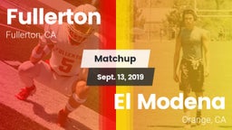 Matchup: Fullerton vs. El Modena  2019