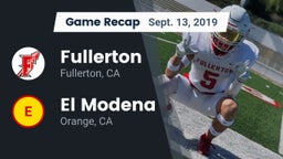 Recap: Fullerton  vs. El Modena  2019