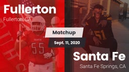 Matchup: Fullerton vs. Santa Fe  2020