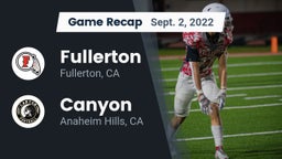 Recap: Fullerton  vs. Canyon  2022