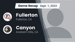 Recap: Fullerton  vs. Canyon  2023