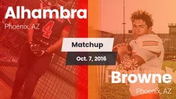 Matchup: Alhambra vs. Browne  2016