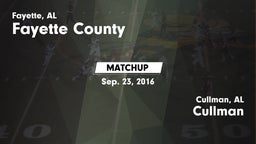 Matchup: Fayette County vs. Cullman  2016