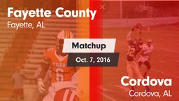 Matchup: Fayette County vs. Cordova  2016