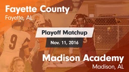 Matchup: Fayette County vs. Madison Academy  2016