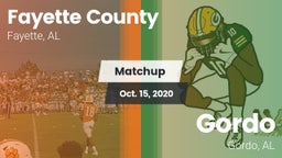 Matchup: Fayette County vs. Gordo  2020