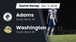 Recap: Adams  vs. Washington  2018