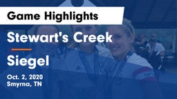 Stewart's Creek  vs Siegel  Game Highlights - Oct. 2, 2020