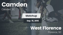 Matchup: Camden vs. West Florence  2016