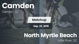 Matchup: Camden vs. North Myrtle Beach  2016