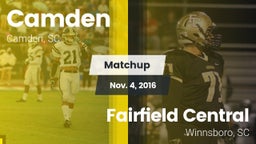 Matchup: Camden vs. Fairfield Central  2016