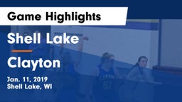 Shell Lake  vs Clayton  Game Highlights - Jan. 11, 2019