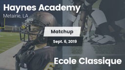 Matchup: Haynes Academy vs. Ecole Classique 2019