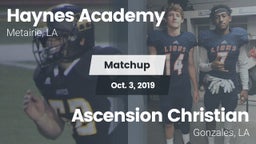 Matchup: Haynes Academy vs. Ascension Christian  2019