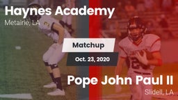 Matchup: Haynes Academy vs. Pope John Paul II 2020
