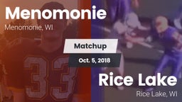 Matchup: Menomonie vs. Rice Lake  2018
