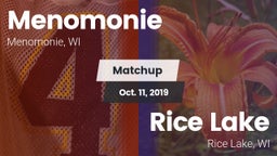 Matchup: Menomonie vs. Rice Lake  2019