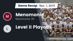 Recap: Menomonie  vs. Level II Playoffs 2019