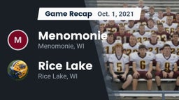 Recap: Menomonie  vs. Rice Lake  2021