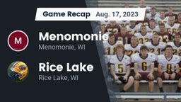 Recap: Menomonie  vs. Rice Lake  2023