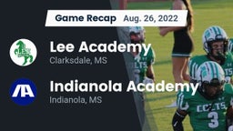 Recap: Lee Academy  vs. Indianola Academy  2022