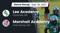 Recap: Lee Academy  vs. Marshall Academy  2022