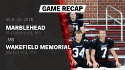 Recap: Marblehead  vs. Wakefield Memorial  2016