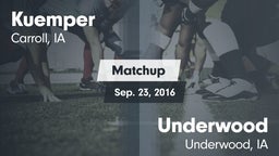 Matchup: Kuemper vs. Underwood  2016