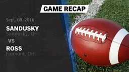 Recap: Sandusky  vs. Ross  2016