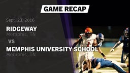 Recap: Ridgeway  vs. Memphis University School 2016
