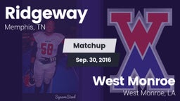 Matchup: Ridgeway vs. West Monroe  2016