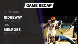 Recap: Ridgeway  vs. Melrose  2016