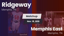 Matchup: Ridgeway vs. Memphis East  2016