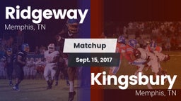 Matchup: Ridgeway vs. Kingsbury  2017