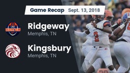 Recap: Ridgeway  vs. Kingsbury  2018