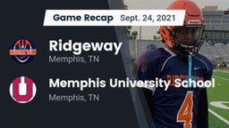 Recap: Ridgeway  vs. Memphis University School 2021