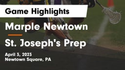 Marple Newtown  vs St. Joseph's Prep  Game Highlights - April 3, 2023